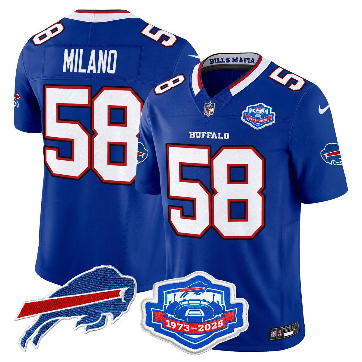 Men's Buffalo Bills 2025 "Rivalries" Vapor Limited Jersey - Farewell Season Patch - All Stitched