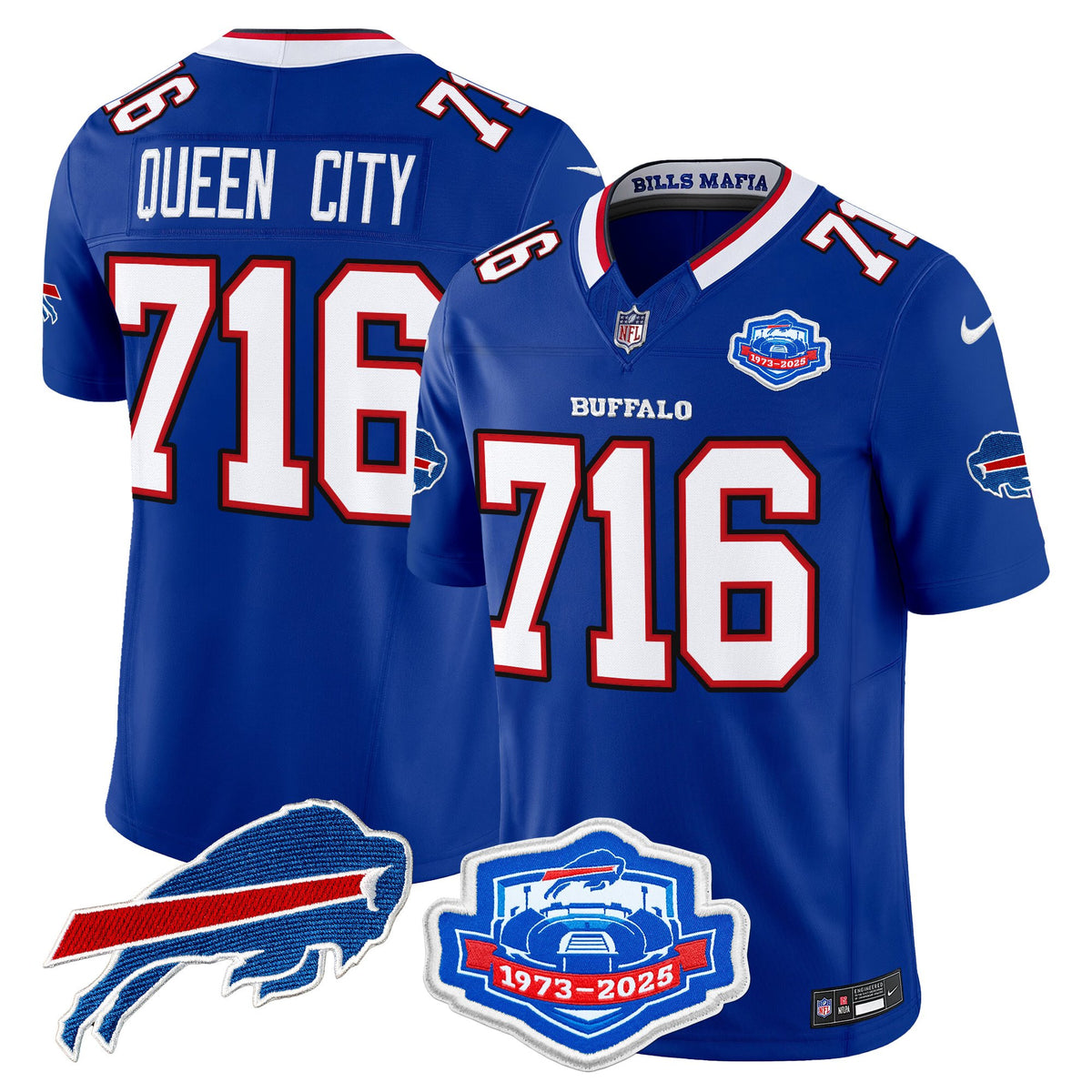 Men's Buffalo Bills 2025 "Rivalries" Vapor Limited Jersey - Farewell Season Patch - All Stitched