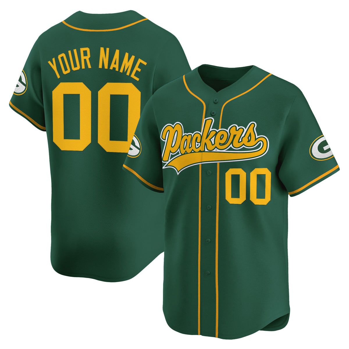 Green Bay Packers 2025 Vapor Baseball Custom Jersey - All Stitched