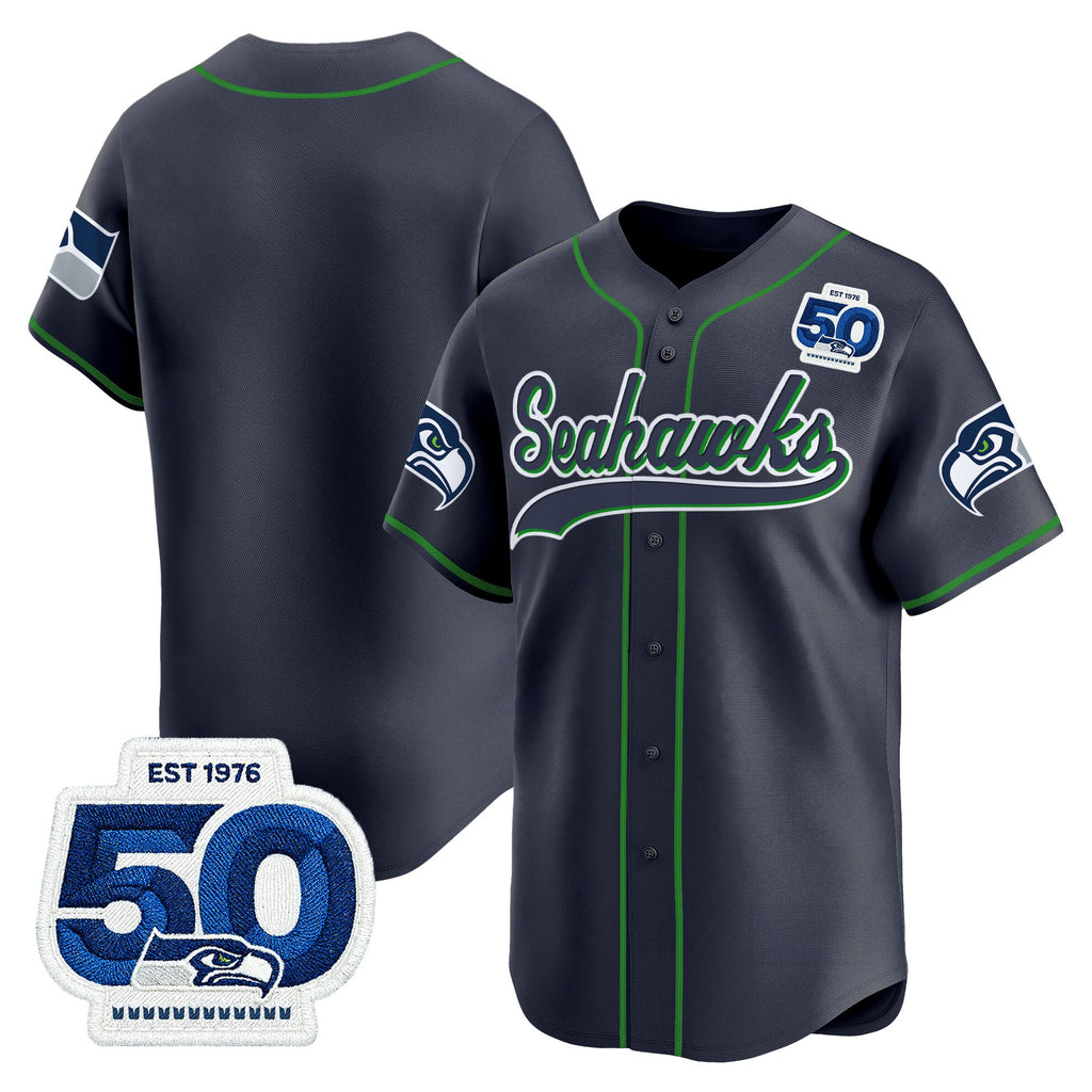 Men's Seattle Seahawks 50th Anniversary Vapor Baseball Jersey - All Stitched