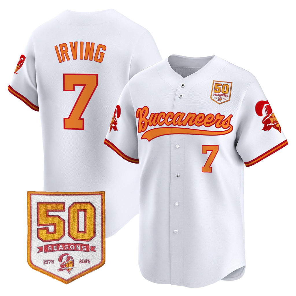 Men's Tampa Bay Buccaneers 50th Season Patch Vapor Baseball Jersey - All Stitched