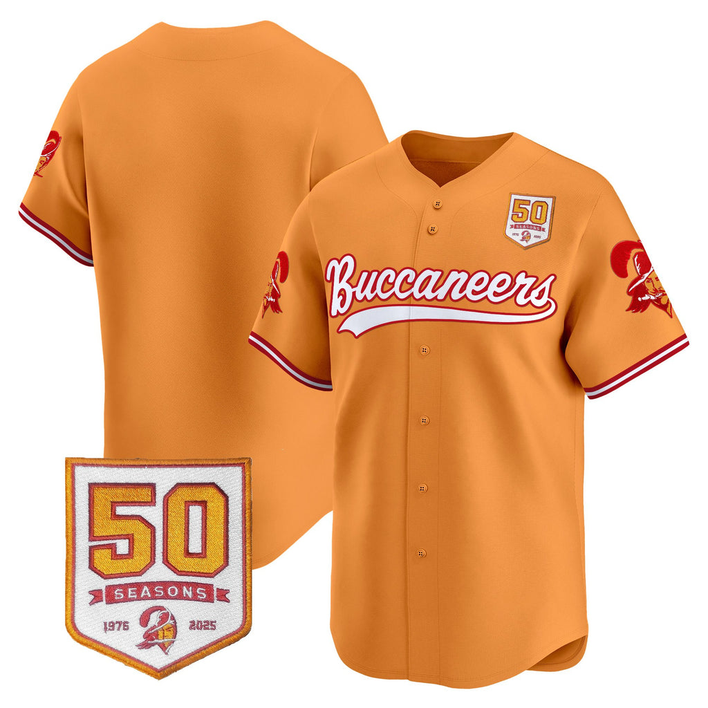 Men's Tampa Bay Buccaneers 50th Season Patch Vapor Baseball Jersey - All Stitched