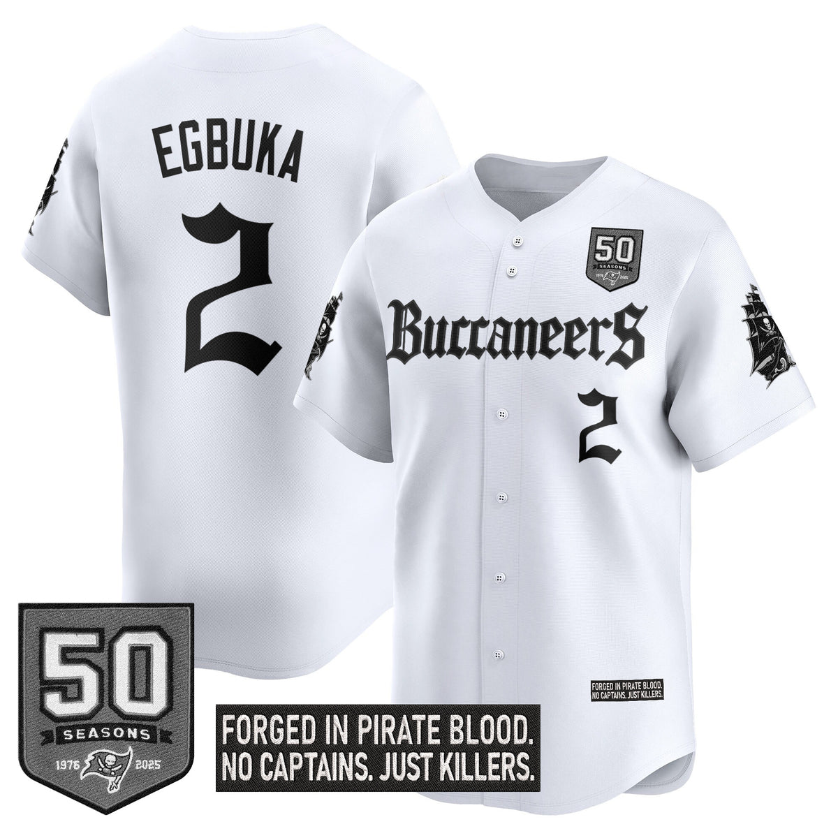 Men's Tampa Bay Buccaneers 'Gothic Pirate Shadows Edition' Vapor Baseball Jersey - All Stitched