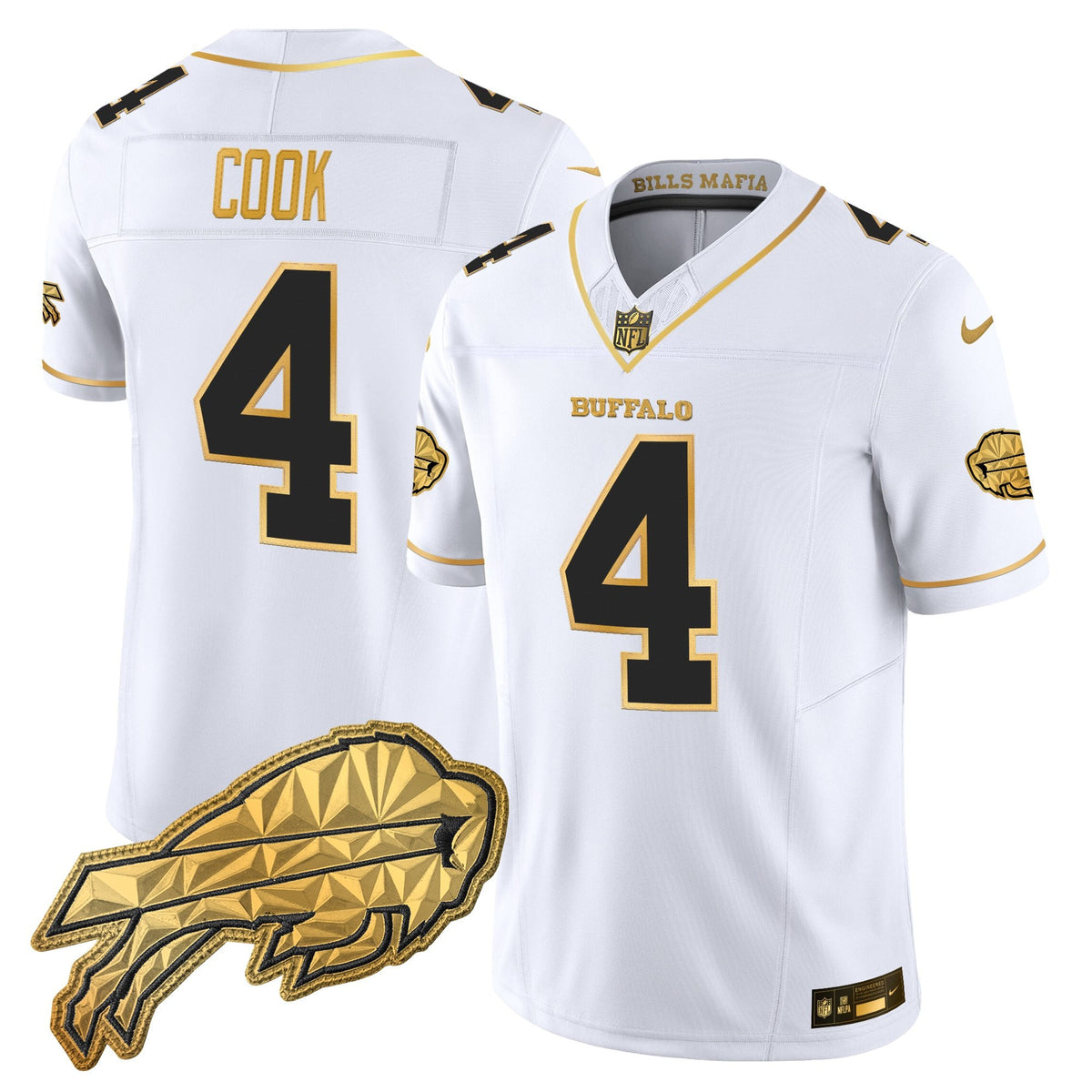 Men's Buffalo Bills 2025 "Rivalries" Gold Vapor Limited Jersey - All Stitched