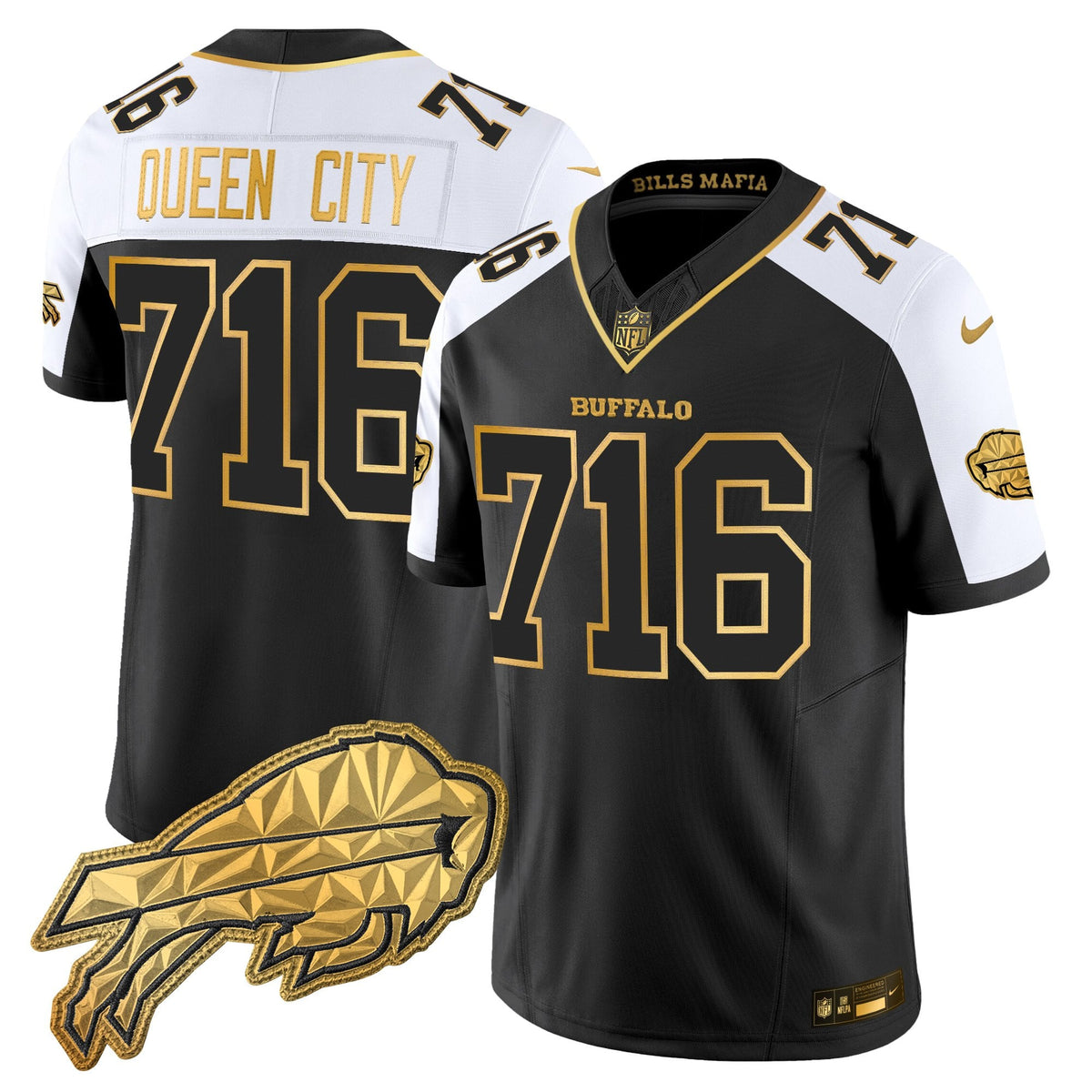 Men's Buffalo Bills 2025 "Rivalries" Gold Vapor Limited Jersey - All Stitched
