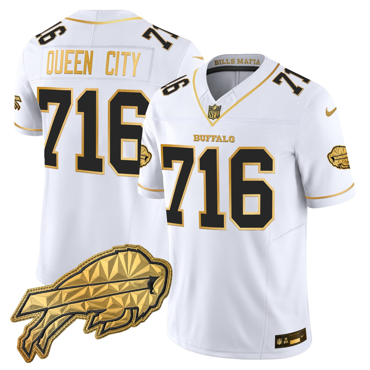 Men's Buffalo Bills 2025 "Rivalries" Gold Vapor Limited Jersey - All Stitched