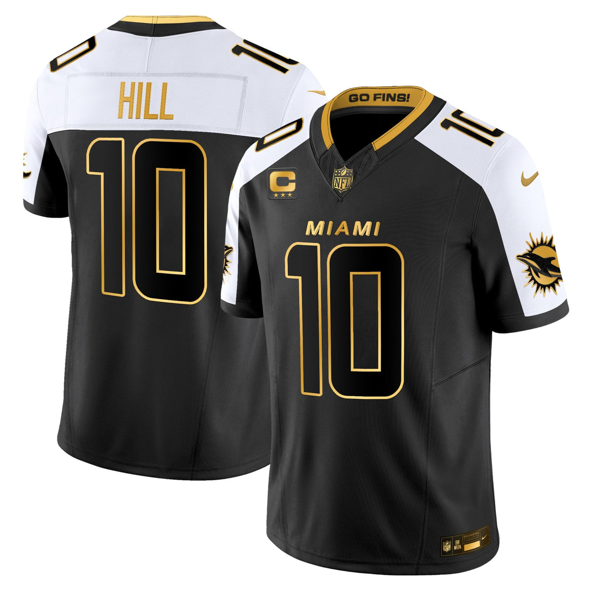 Men's Miami Dolphins 2025 "Rivalries" Gold Vapor Limited Jersey - All Stitched