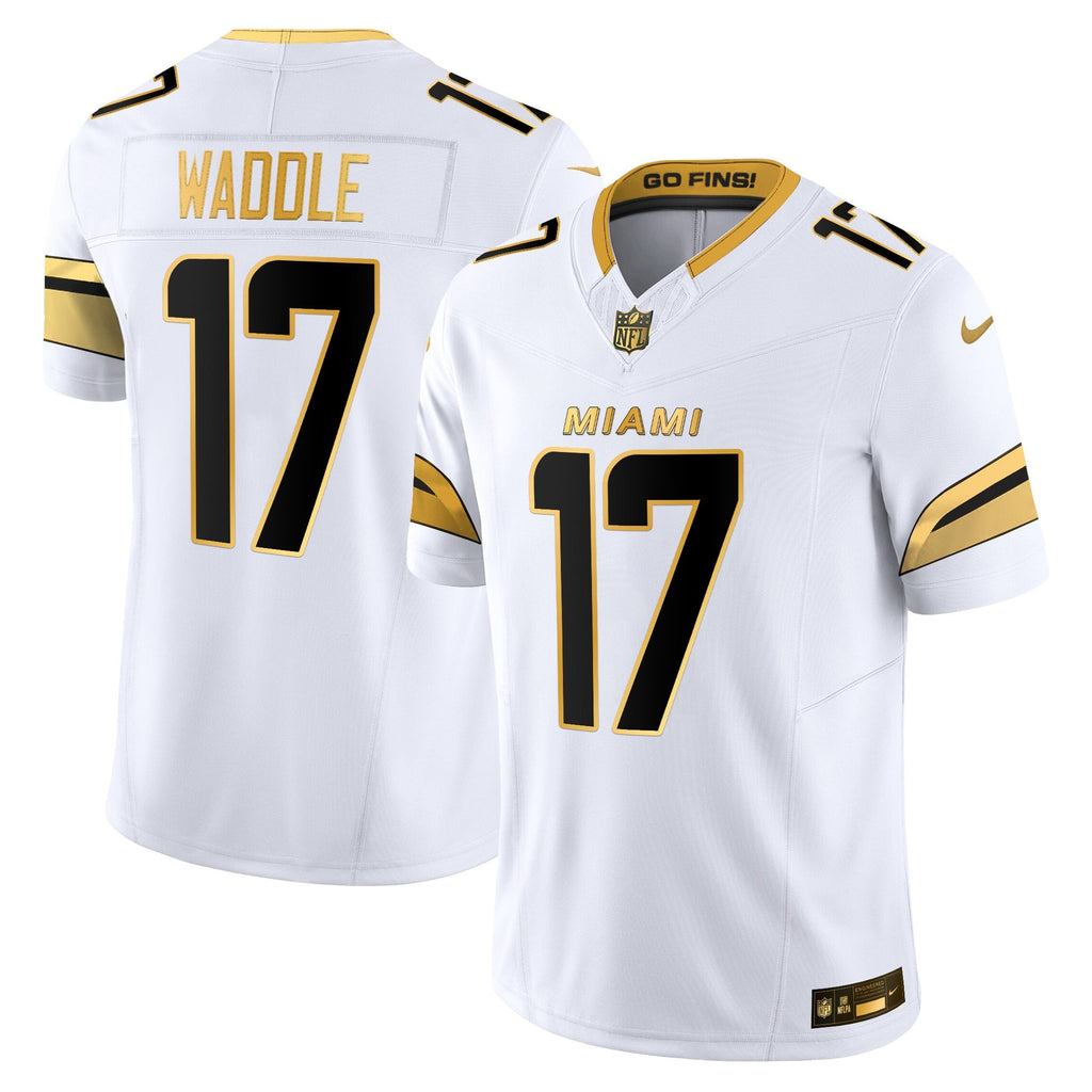 Men's Miami Dolphins 2025 "Rivalries" Gold Vapor Limited Jersey - All Stitched