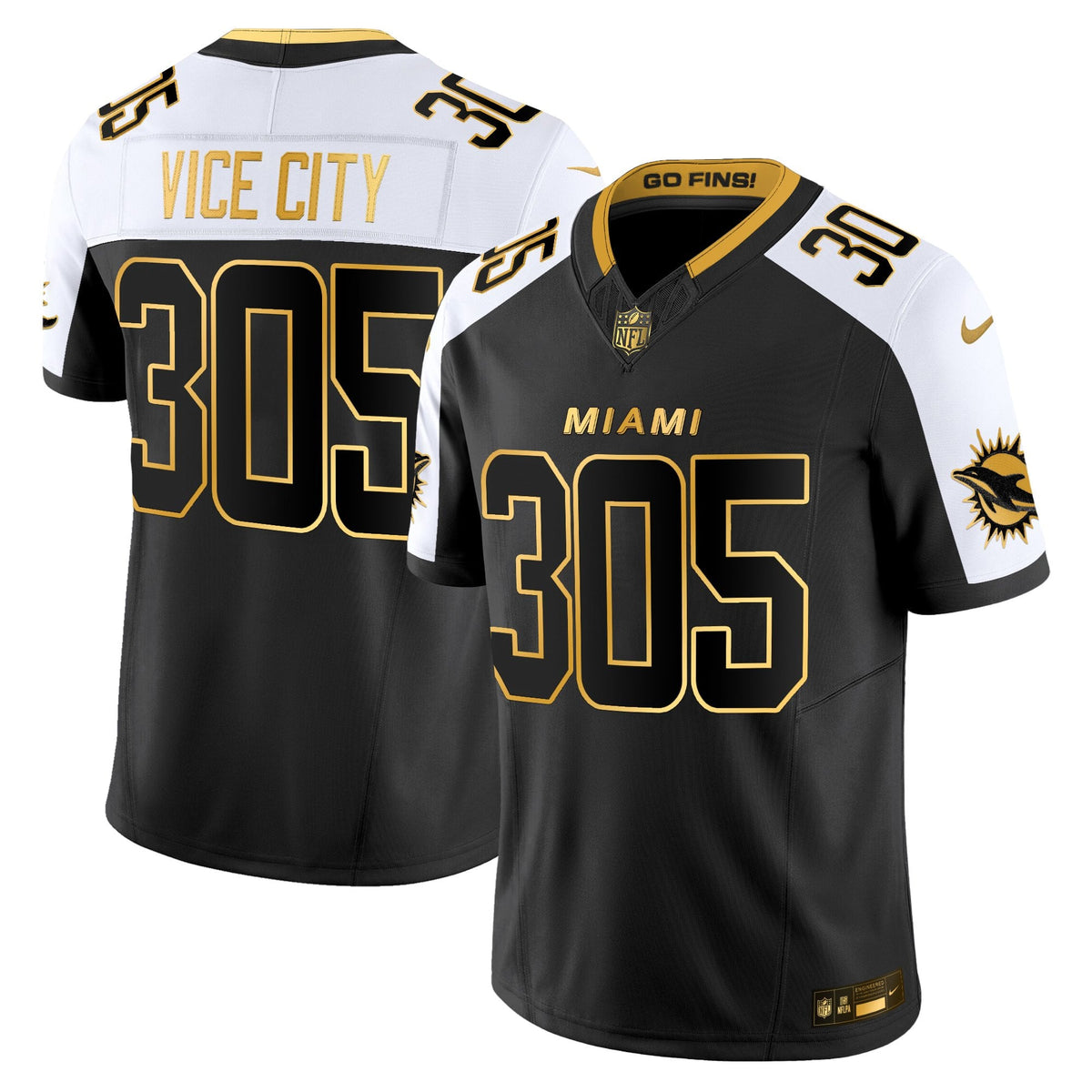 Men's Miami Dolphins 2025 "Rivalries" Gold Vapor Limited Jersey - All Stitched