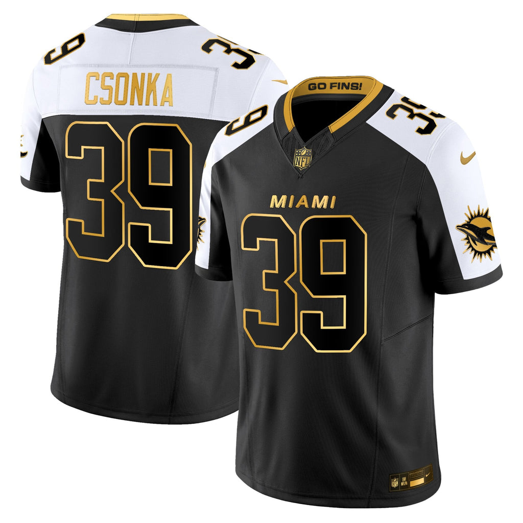 Men's Miami Dolphins 2025 "Rivalries" Gold Vapor Limited Jersey - All Stitched