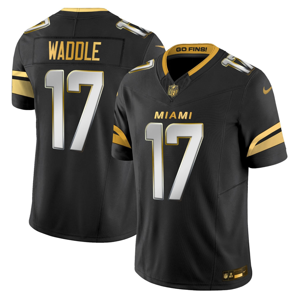 Men's Miami Dolphins 2025 "Rivalries" Gold Vapor Limited Jersey - All Stitched