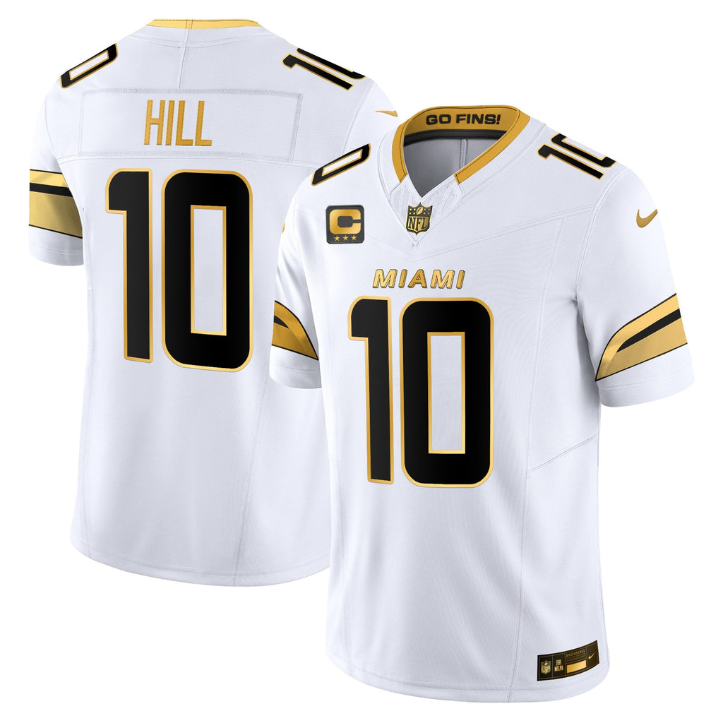 Men's Miami Dolphins 2025 "Rivalries" Gold Vapor Limited Jersey - All Stitched