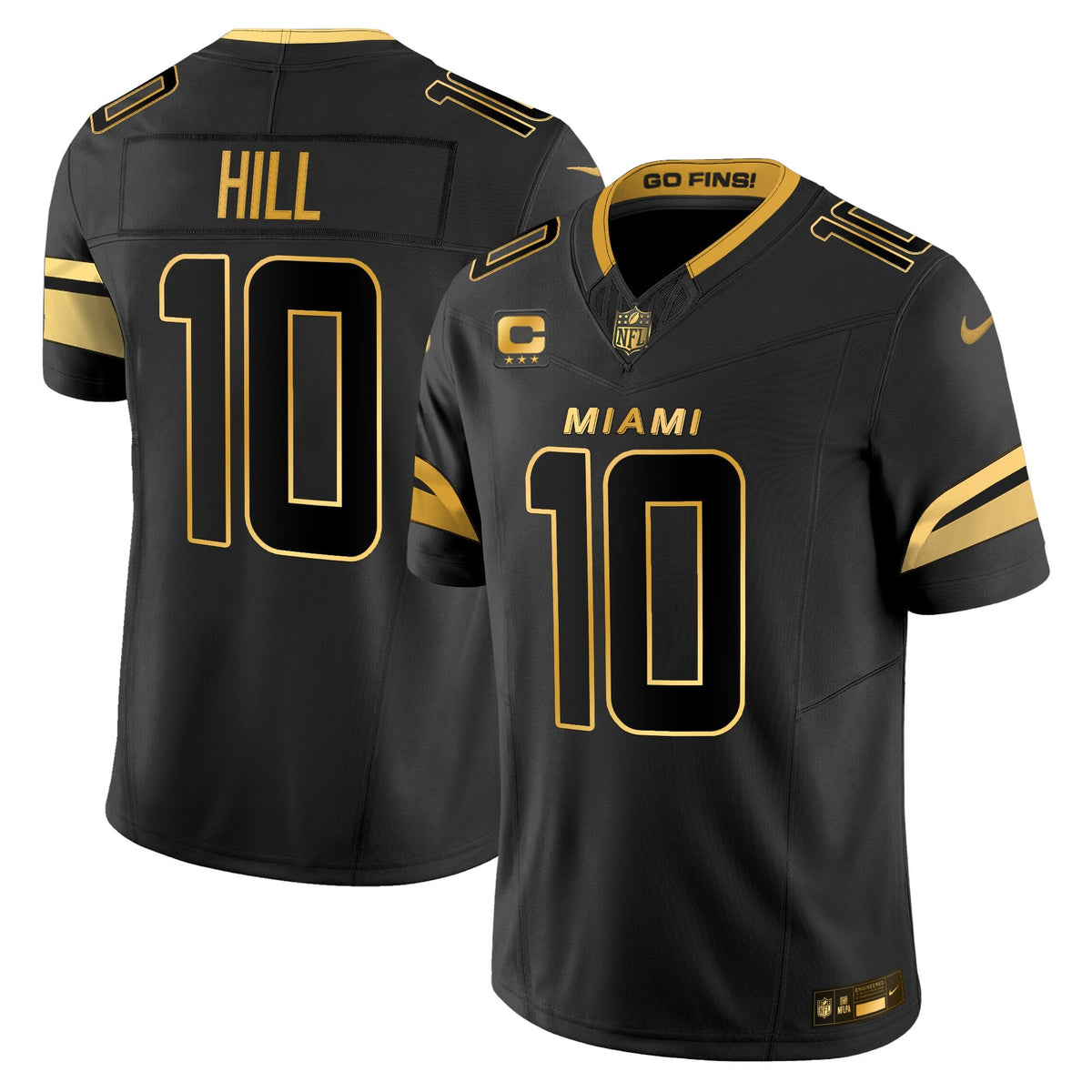 Men's Miami Dolphins 2025 "Rivalries" Gold Vapor Limited Jersey - All Stitched