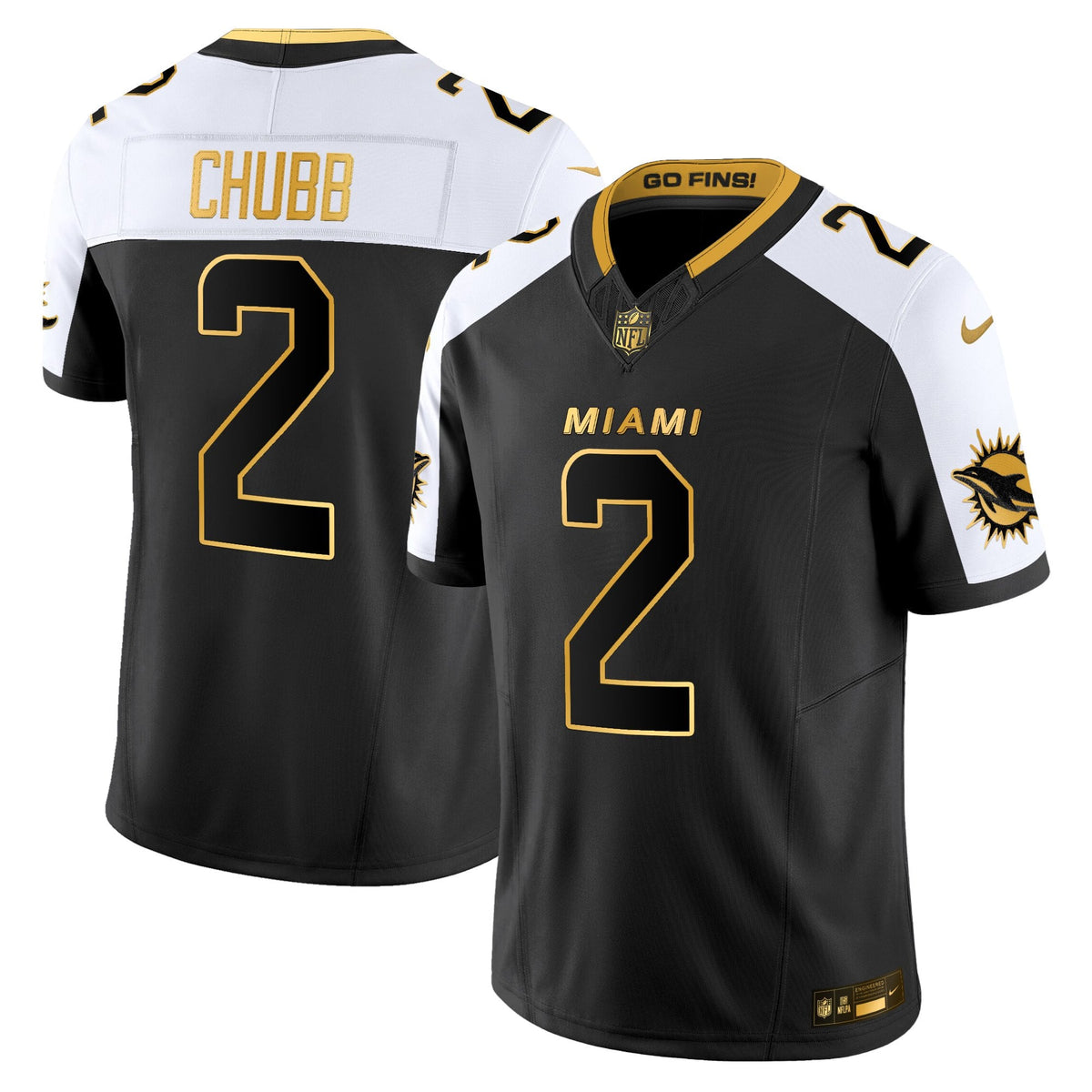 Men's Miami Dolphins 2025 "Rivalries" Gold Vapor Limited Jersey - All Stitched