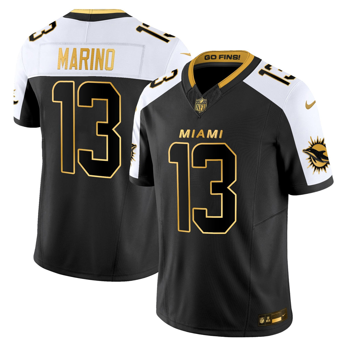 Men's Miami Dolphins 2025 "Rivalries" Gold Vapor Limited Jersey - All Stitched