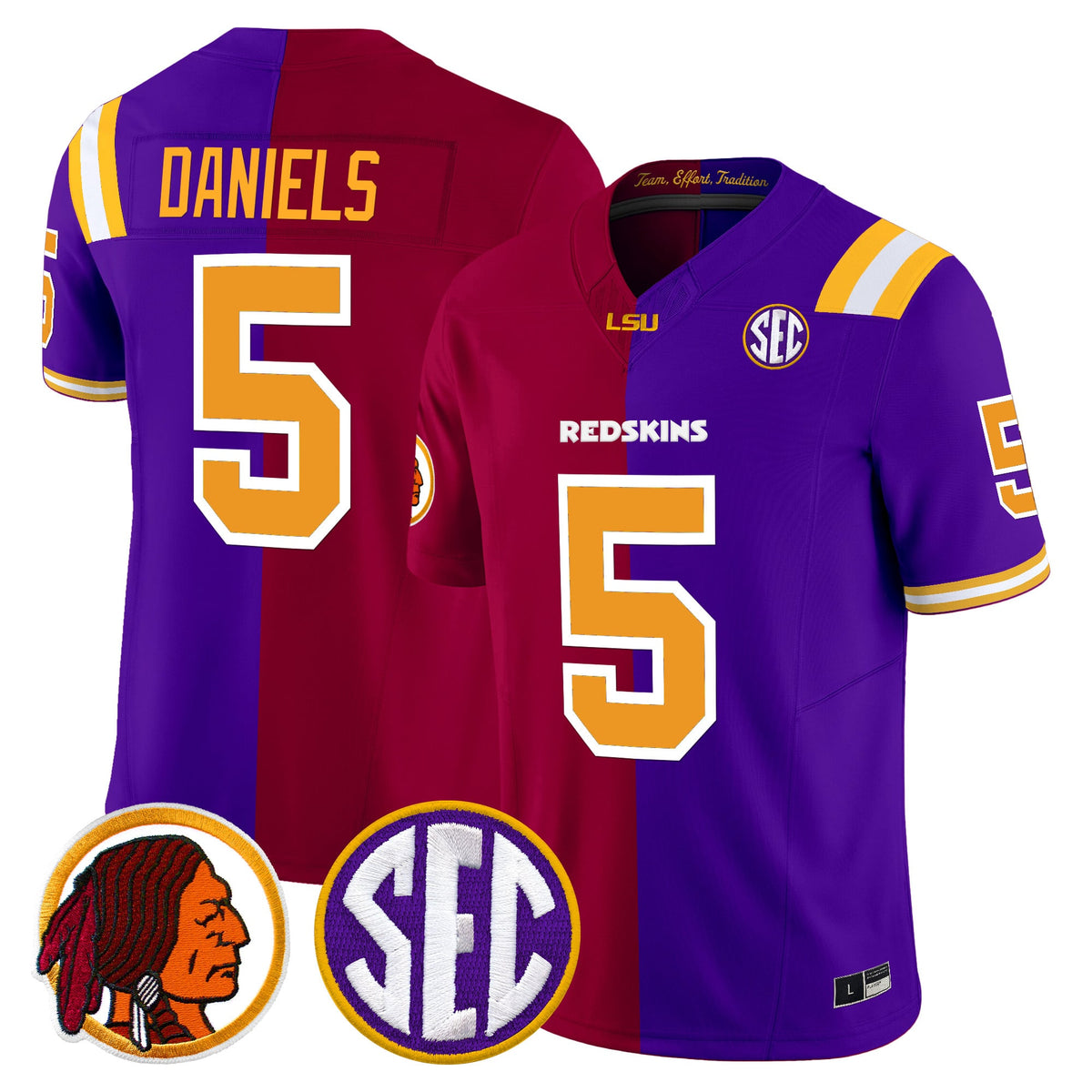 Jayden Daniels Split Vapor Limited Jersey - All Stitched