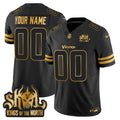 Minnesota Vikings 2025 Gold Vapor Limited Custom Jersey - Kings Of The North Patch - All Stitched