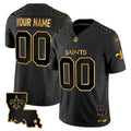 New Orleans Saints 2025 Gold Vapor Limited Custom Jersey - All Stitched
