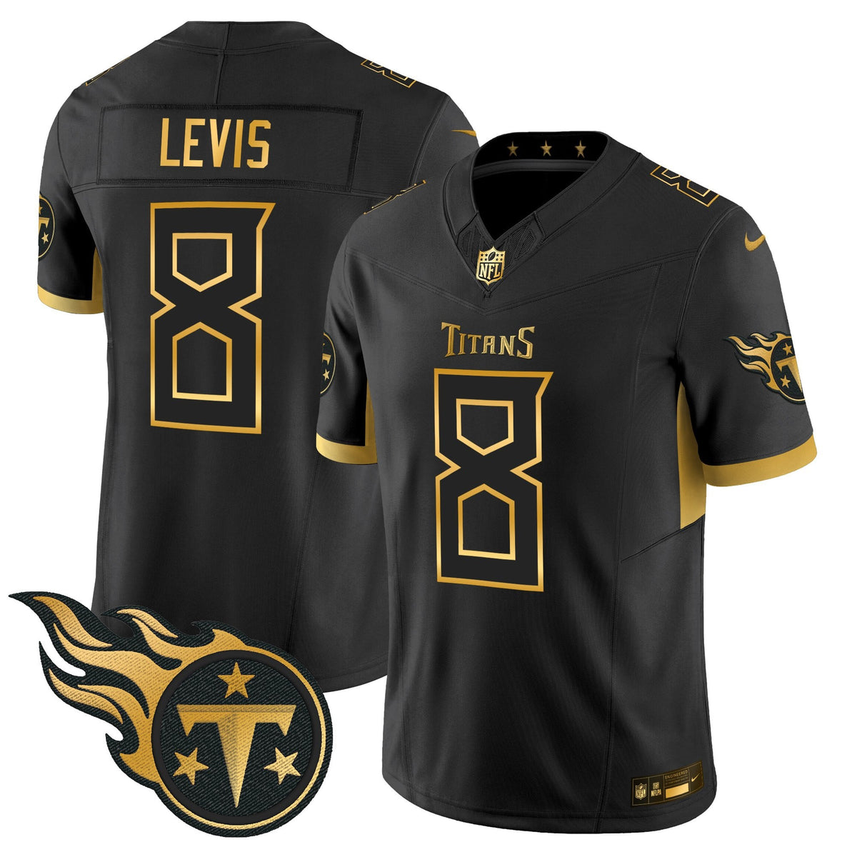 Men's Tennessee Titans 2025 Gold Vapor Limited Jersey - All Stitched