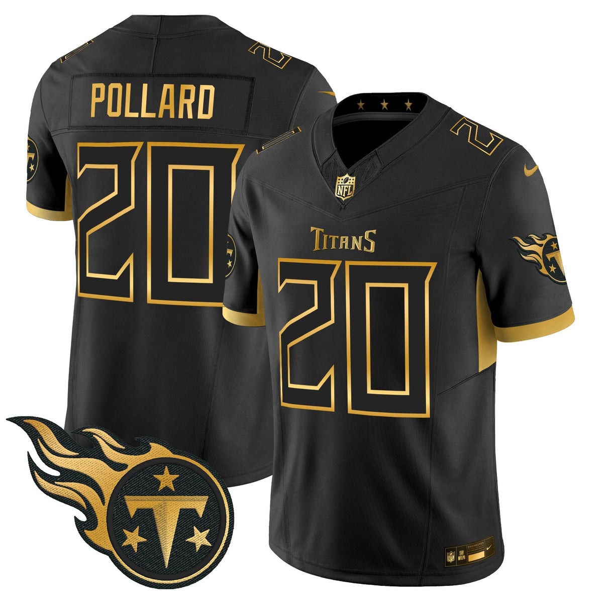 Men's Tennessee Titans 2025 Gold Vapor Limited Jersey - All Stitched