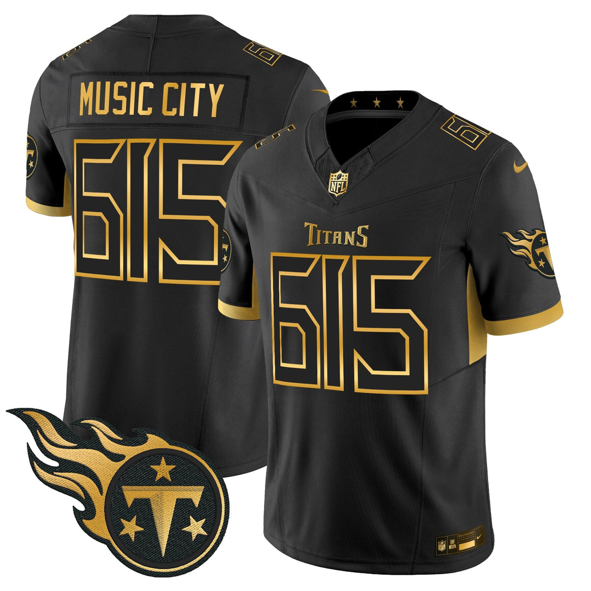 Men's Tennessee Titans 2025 Gold Vapor Limited Jersey - All Stitched