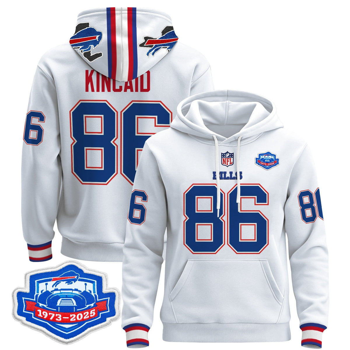 Men's Buffalo Bills 2025 Farewell Season Patch Pullover Hoodie - All Stitched