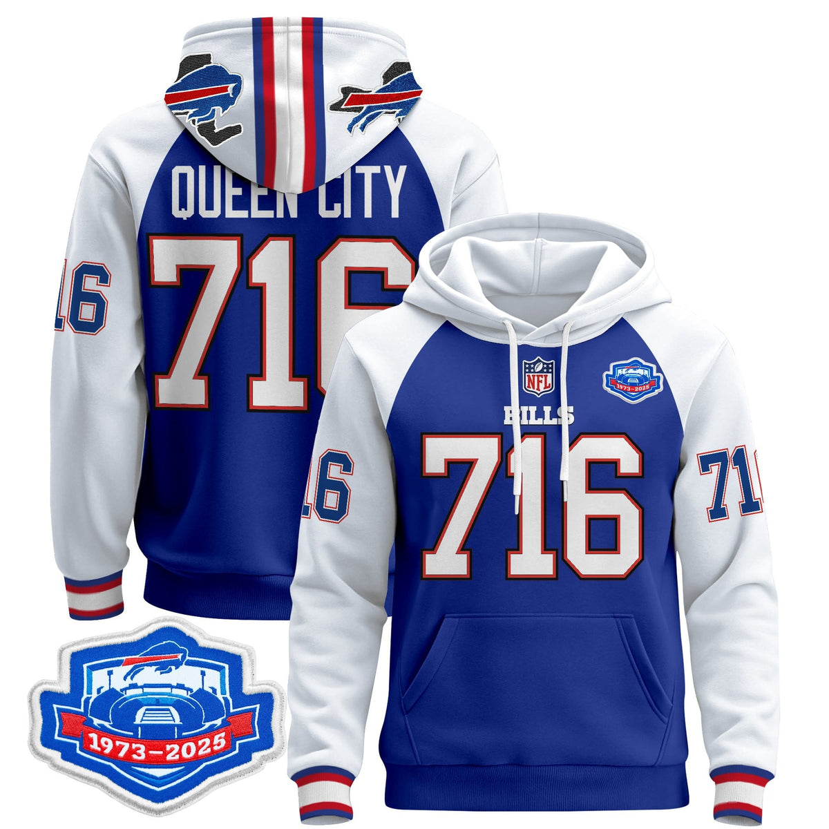 Men's Buffalo Bills 2025 Farewell Season Patch Pullover Hoodie - All Stitched