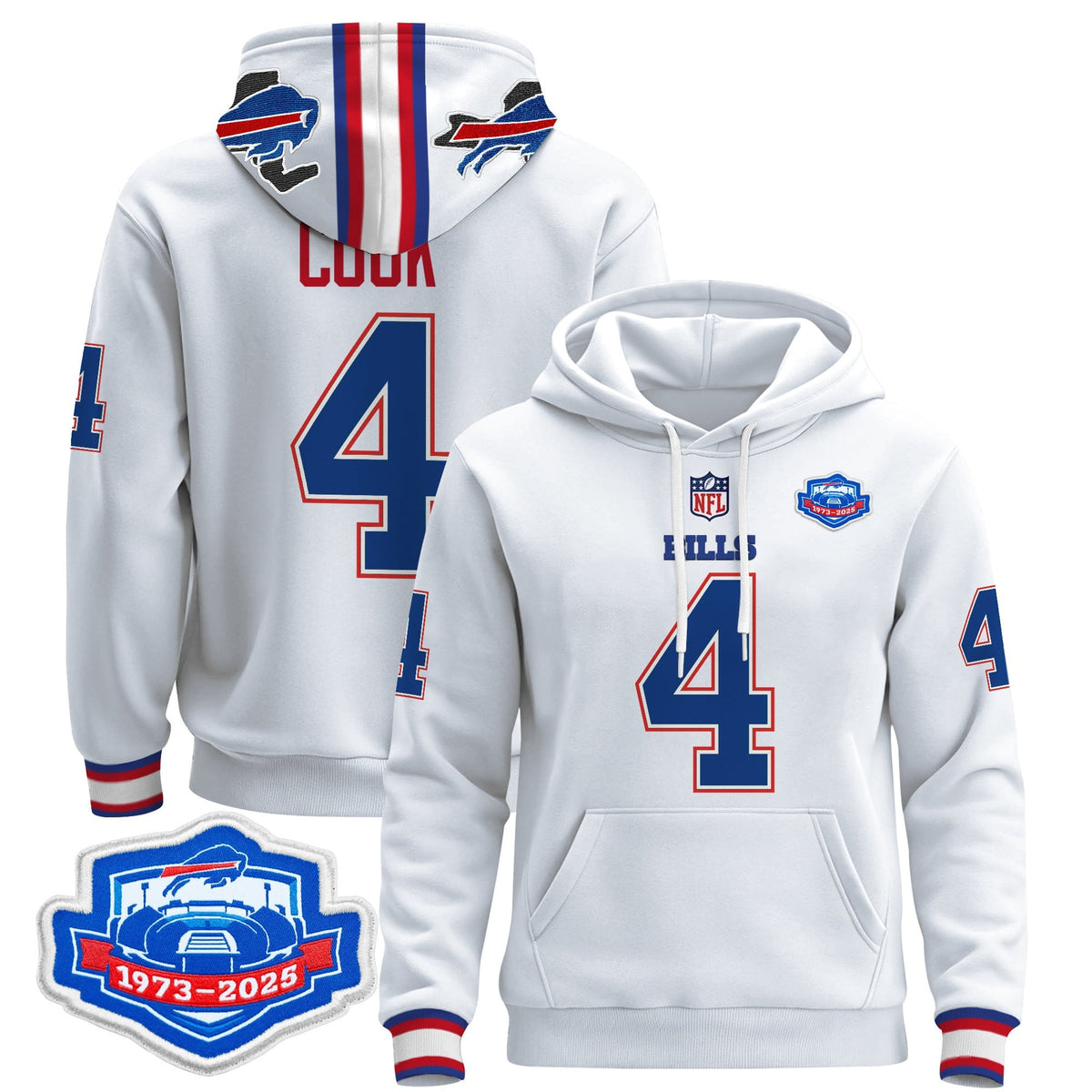 Men's Buffalo Bills 2025 Farewell Season Patch Pullover Hoodie - All Stitched