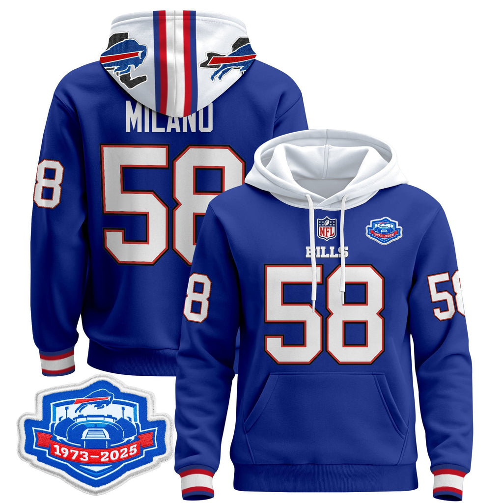 Men's Buffalo Bills 2025 Farewell Season Patch Pullover Hoodie - All Stitched