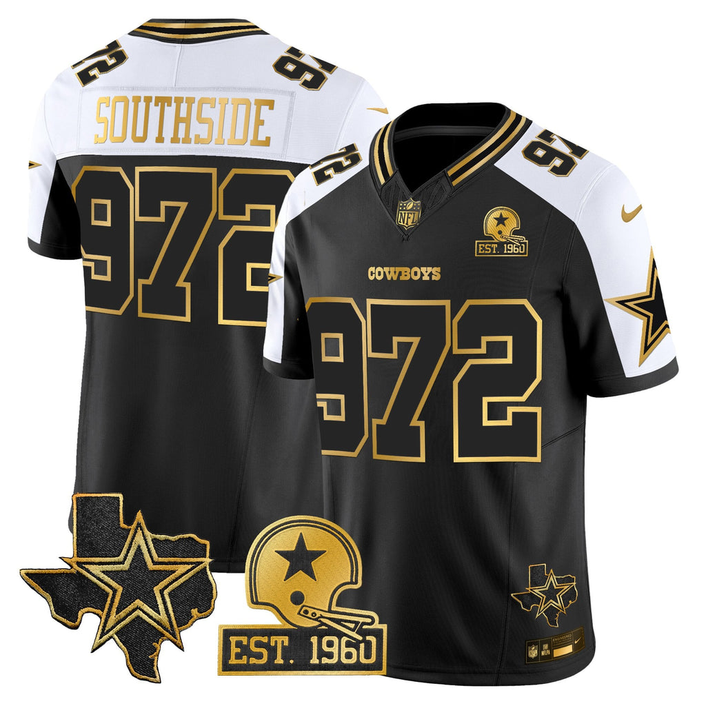 Men's Dallas Cowboys Est. 1960 & Texas Patch Gold Vapor Limited Jersey - All Stitched