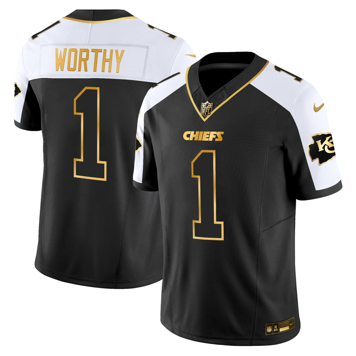 Men's Kansas City Chiefs 2025 Gold Vapor Limited Jersey - All Stitched