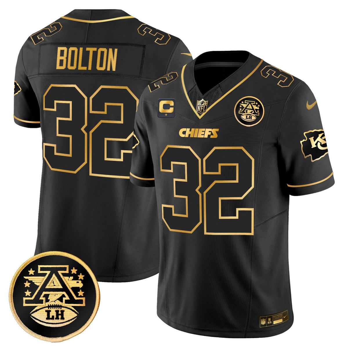 Men's Kansas City Chiefs 2025 Gold Vapor Limited Jersey - All Stitched
