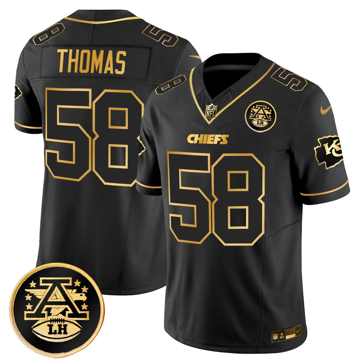 Men's Kansas City Chiefs 2025 Gold Vapor Limited Jersey - All Stitched