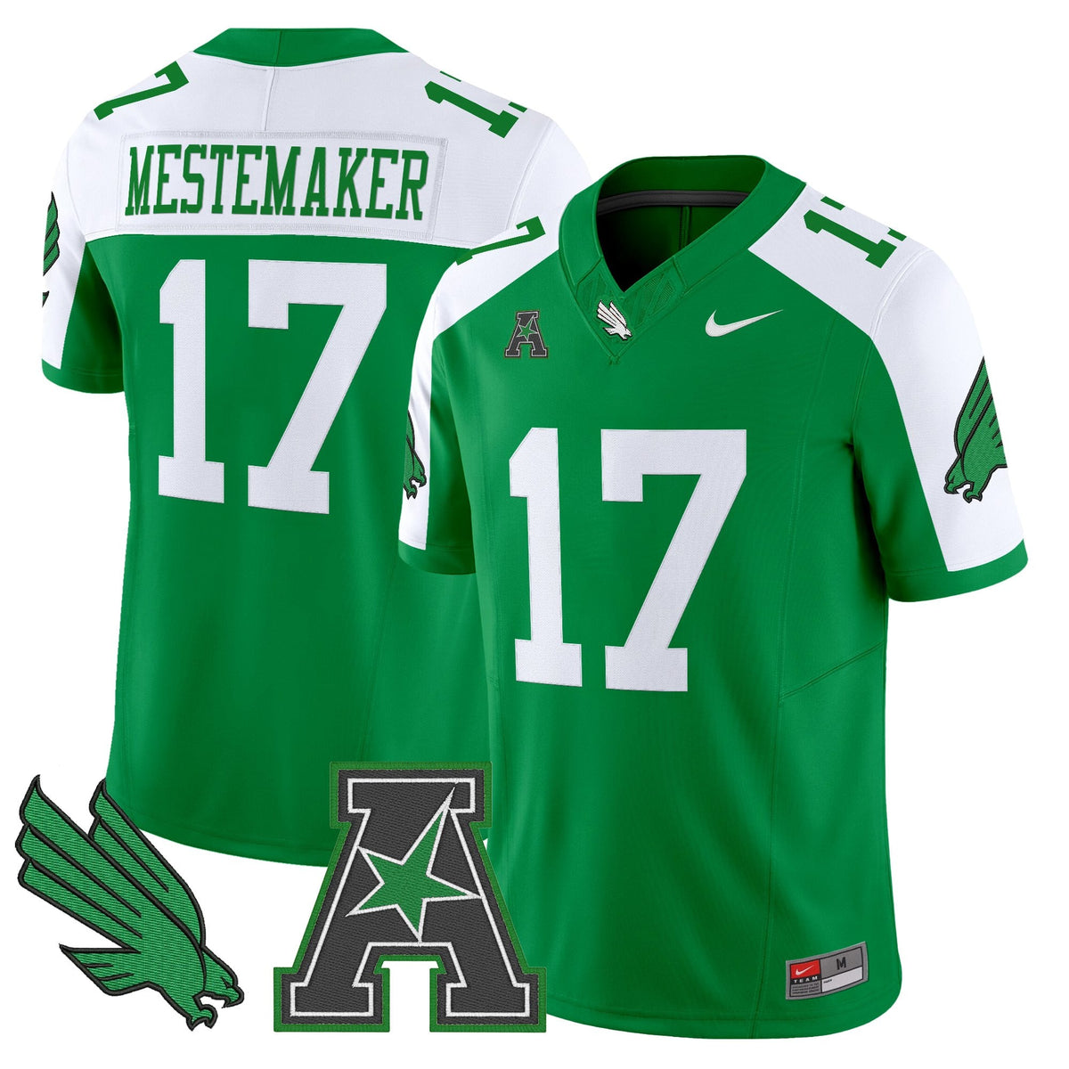 Men's North Texas Mean Green 2025 Vapor Limited Jersey - All Stitched