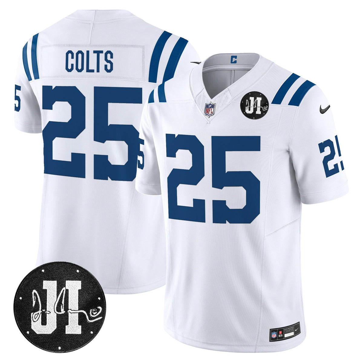 Men's Indianapolis Colts 2025 Jim Irsay Patch Vapor Limited Jersey - All Stitched