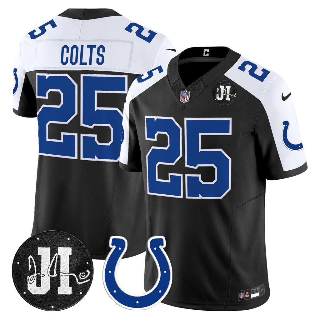 Men's Indianapolis Colts 2025 Jim Irsay Patch Vapor Limited Jersey - All Stitched