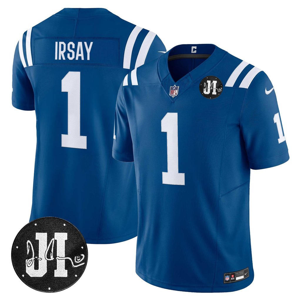 Men's Indianapolis Colts 2025 Jim Irsay Patch Vapor Limited Jersey - All Stitched