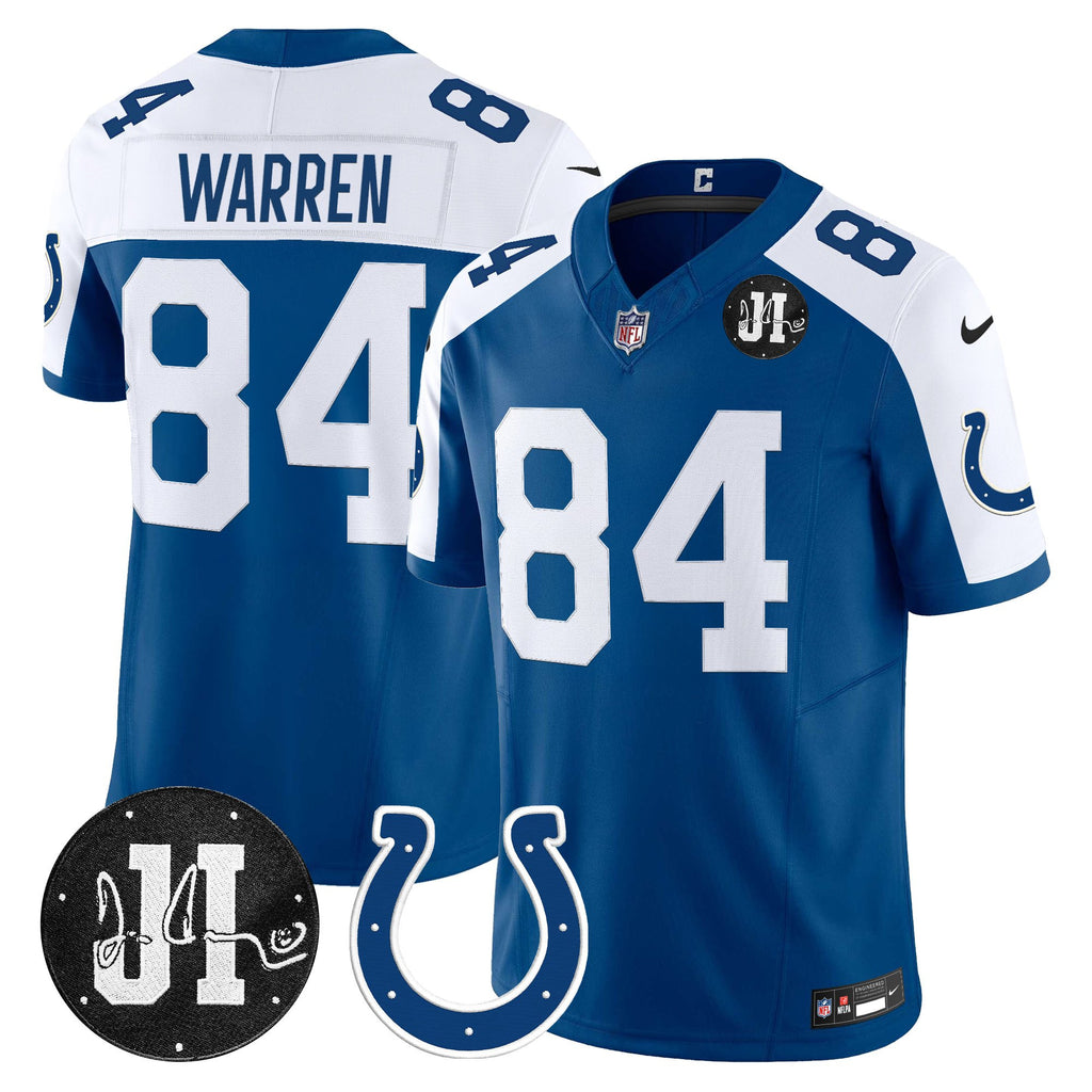 Men's Indianapolis Colts 2025 Jim Irsay Patch Vapor Limited Jersey - All Stitched