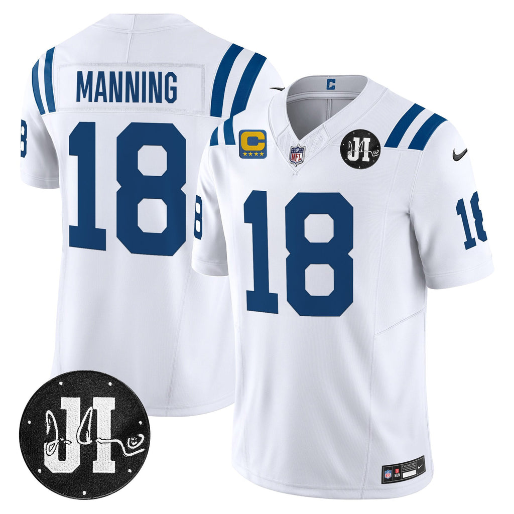 Men's Indianapolis Colts 2025 Jim Irsay Patch Vapor Limited Jersey - All Stitched