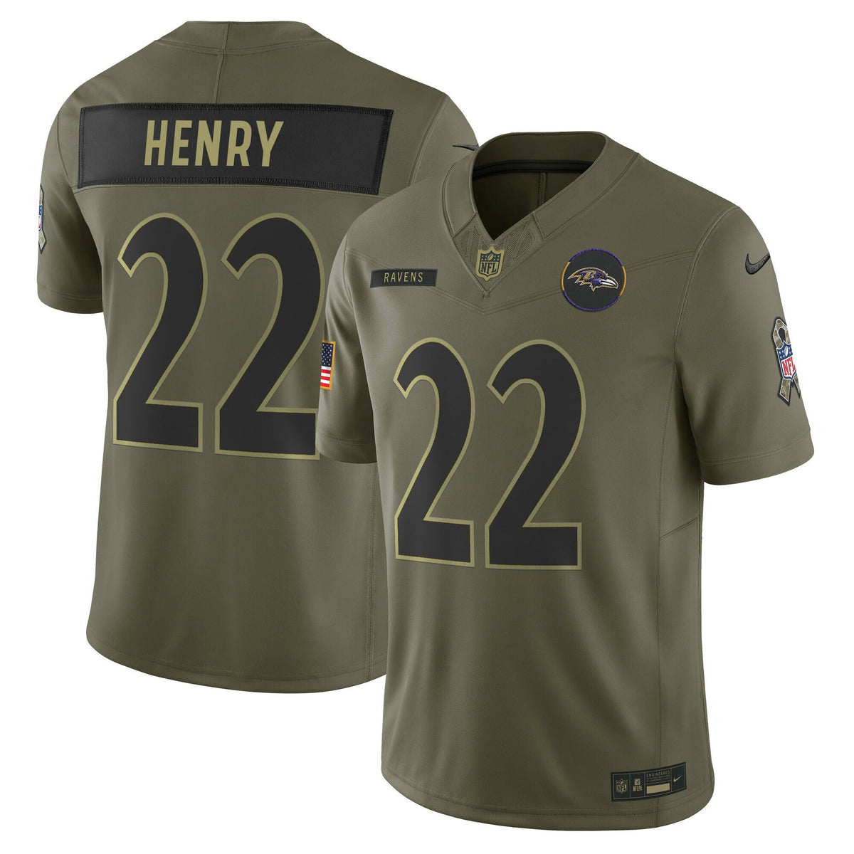 Baltimore Ravens 2025 Salute to Service Vapor Limited Jersey - All Stitched