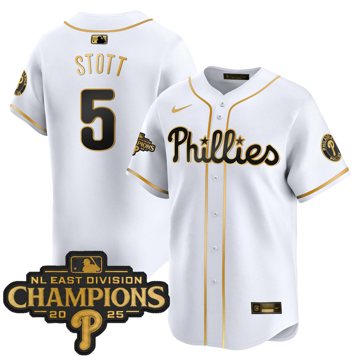 Men's Philadelphia Phillies 2025 NL East Division Champions Patch Vapor Premier Limited Jersey - All Stitched