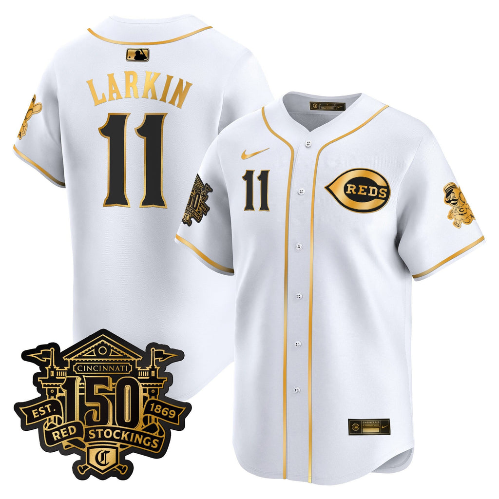 Men's Cincinnati Reds 150th Anniversary Patch Vapor Premier Limited Jersey - All Stitched