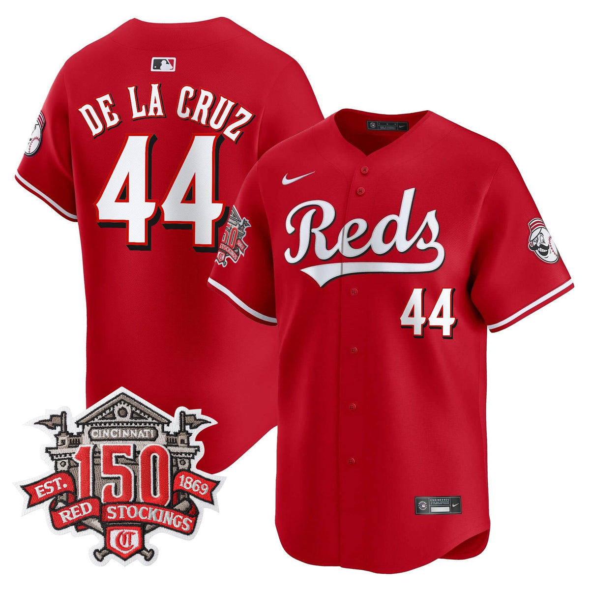 Men's Cincinnati Reds 150th Anniversary Patch Vapor Premier Limited Jersey - All Stitched