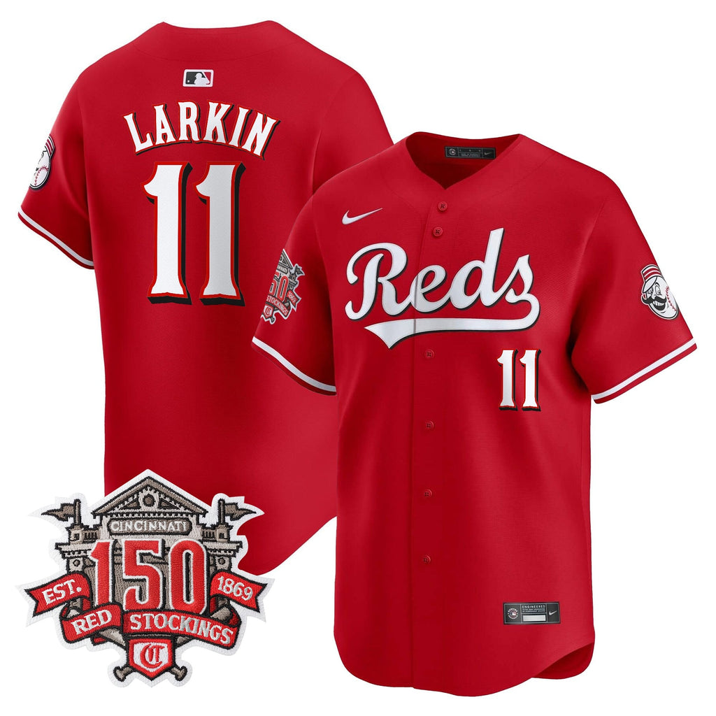Men's Cincinnati Reds 150th Anniversary Patch Vapor Premier Limited Jersey - All Stitched