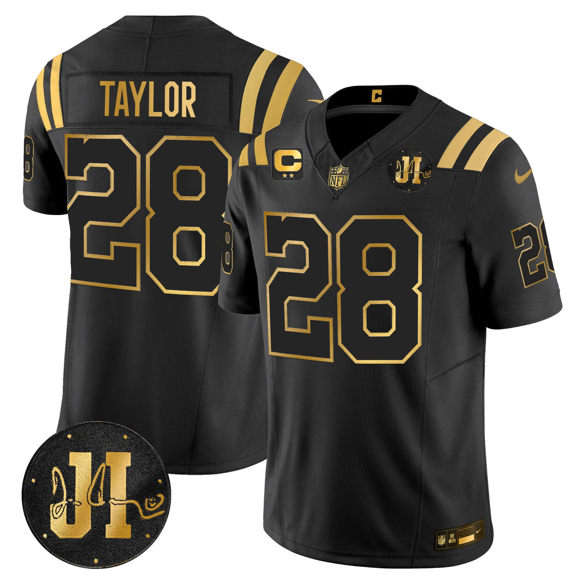 Men's Indianapolis Colts 2025 Jim Irsay Patch Gold Vapor Limited Jersey - All Stitched