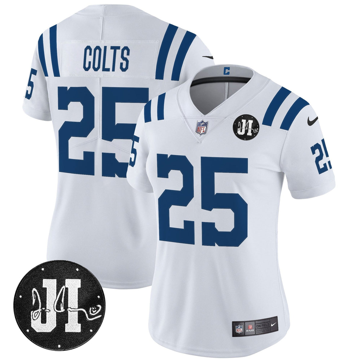 Women's Indianapolis Colts 2025 Jim Irsay Patch Vapor Limited Jersey - All Stitched