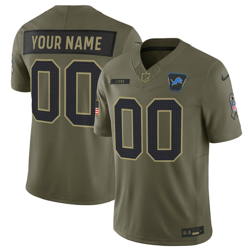 Detroit Lions 2025 Salute to Service Vapor Limited Custom Jersey - All Stitched
