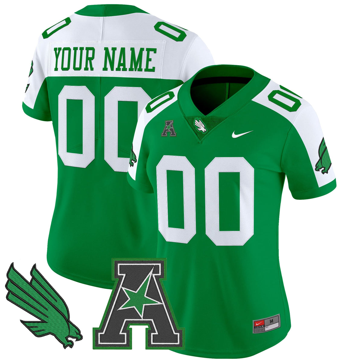 North Texas Mean Green 2025 Vapor Limited Custom Jersey - All Stitched