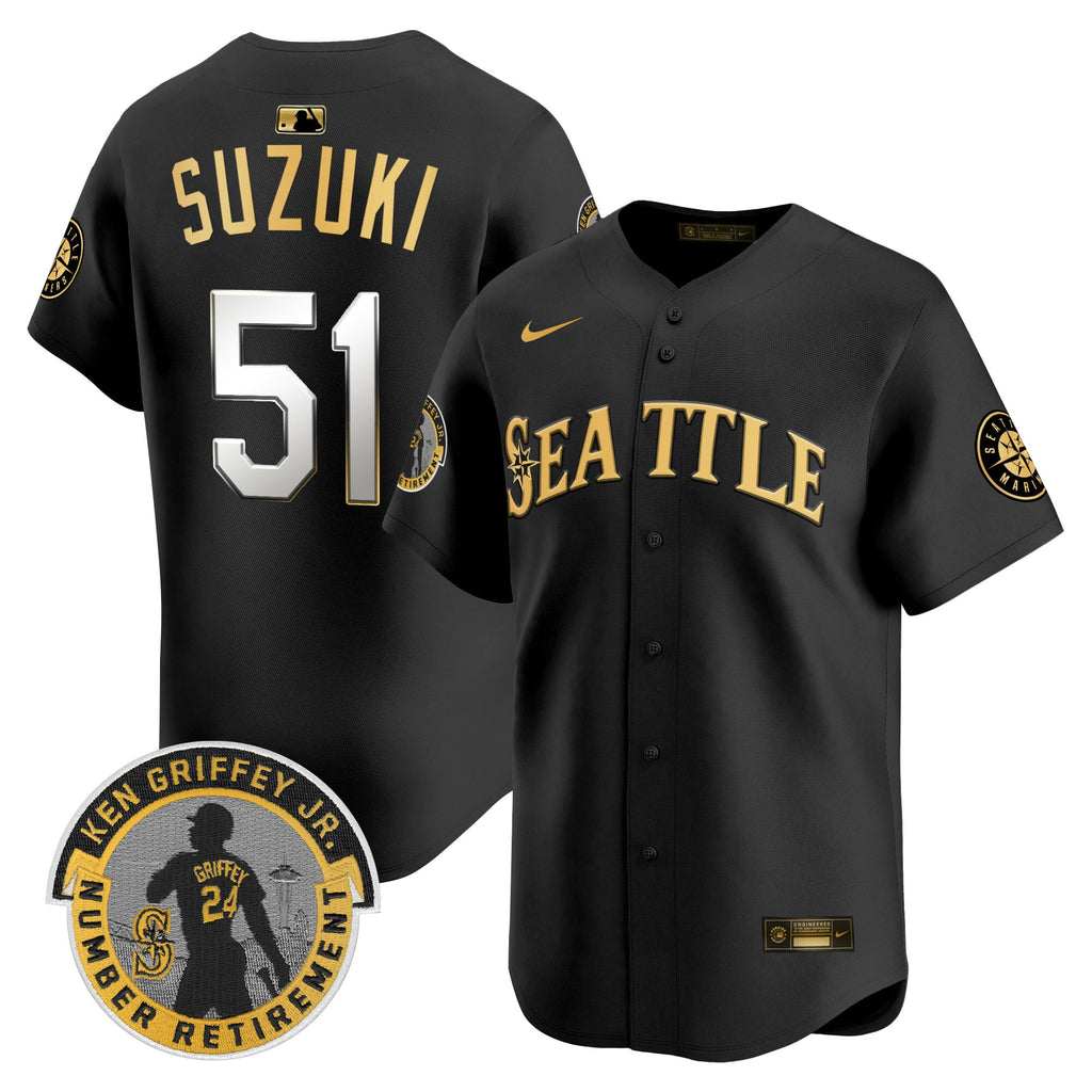 Men's Seattle Mariners 2025 Ken Griffey Jr. Patch Vapor Premier Limited Jersey - All Stitched