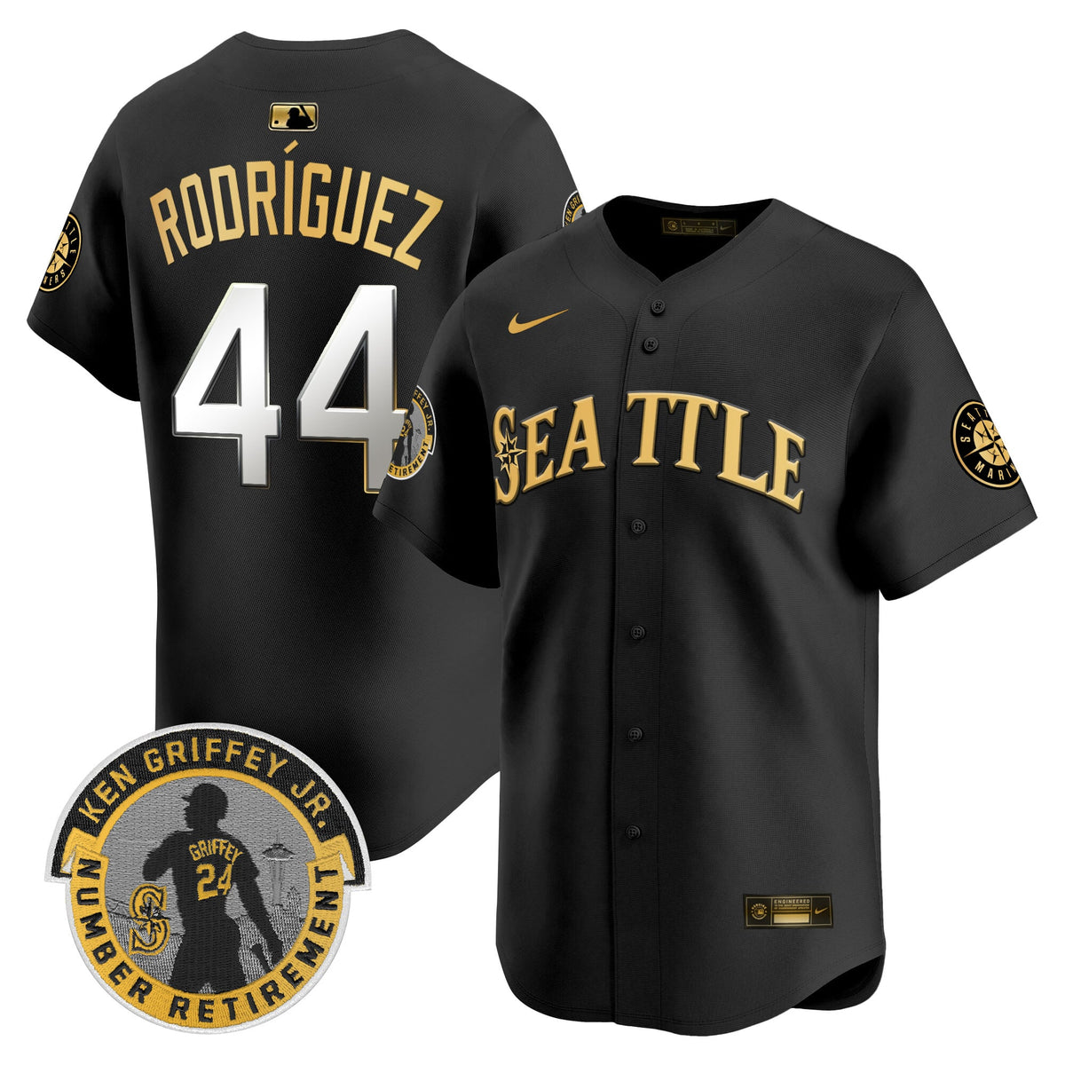 Men's Seattle Mariners 2025 Ken Griffey Jr. Patch Vapor Premier Limited Jersey - All Stitched